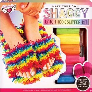 Latch Hook Kit for Kids - Make Your Own Shaggy Slipper Kit, One Size Fits Most